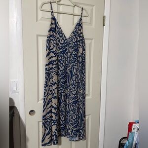 RESA Blue and Tan Abstract Dress